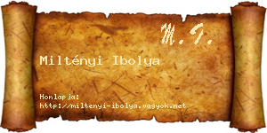 Miltényi Ibolya névjegykártya