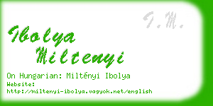 ibolya miltenyi business card
